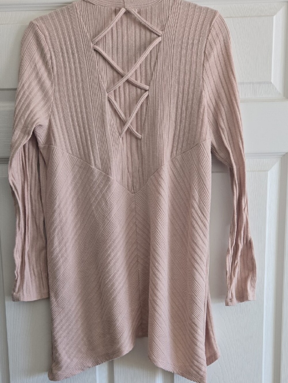 Maurices Ribbed Open-Front Cardigan - Blush - Picture 2 of 2